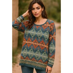 Ralph Lauren Denim & Supply Southwest Aztec Knit Sweater‎ Boho Western Cabincore